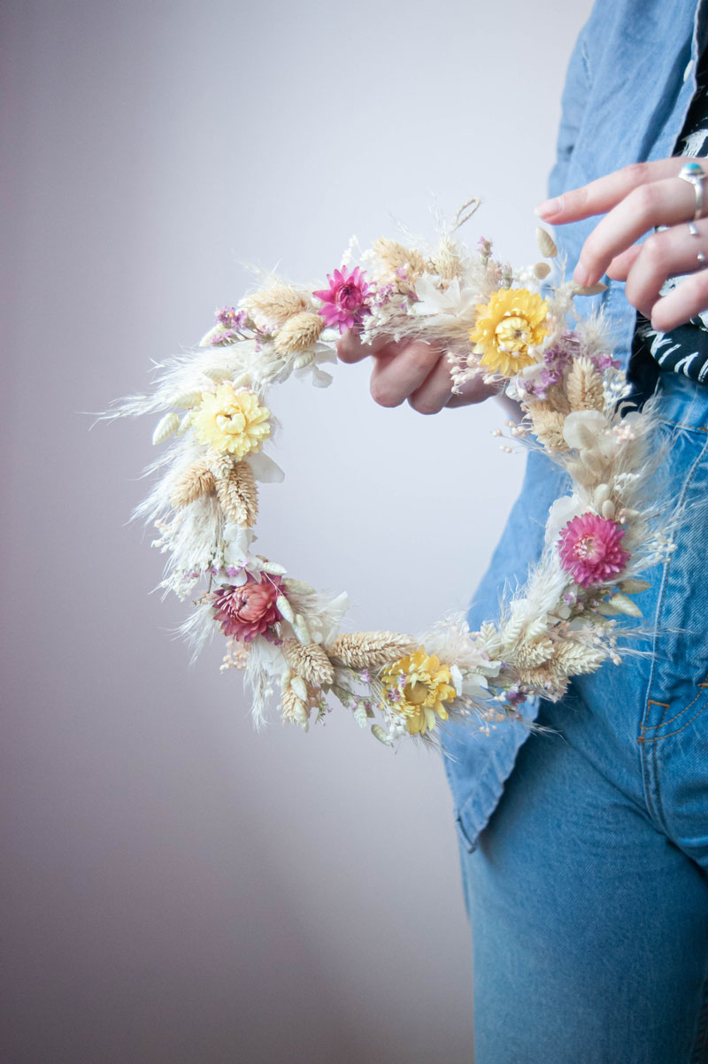 Couronne de fleurs séchées Aya