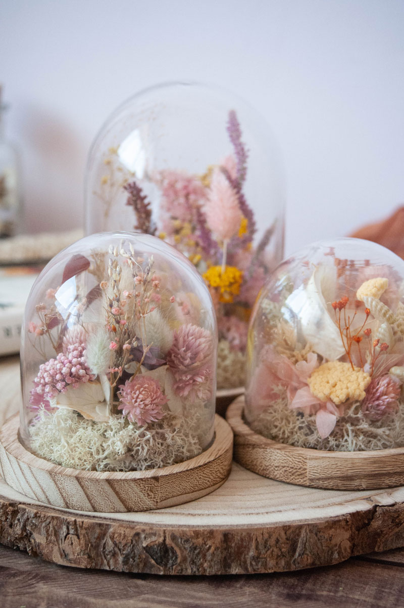 Cloche fleurs séchées Zoé